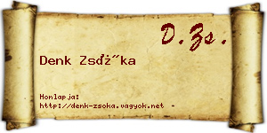 Denk Zsóka névjegykártya